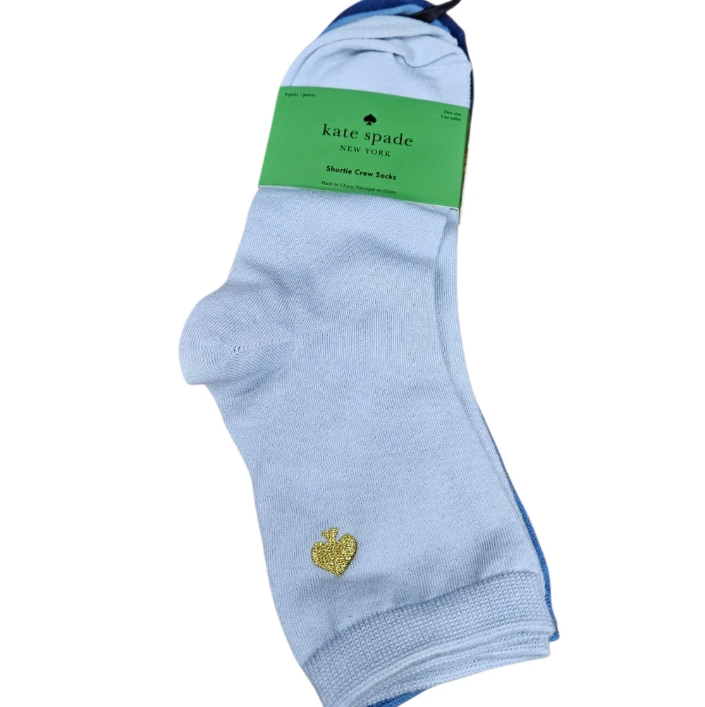 Kate Spade 3 Pack Shortie Crew Socks NWT